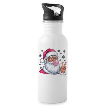 Weihnachtsmann Bubble Gum - Trinkflasche mit integriertem Trinkhalm - Weiß - Rechts