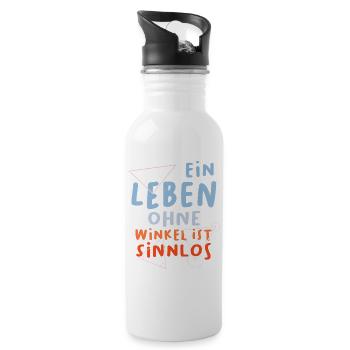 Math Teacher Geometry School Mathematics - Water bottle with straw - white - Right