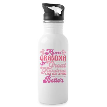 Oma Mama Geschenk Weihnachtsgeschenke Großmutter  - Trinkflasche mit integriertem Trinkhalm - Weiß - Rechts