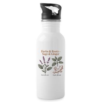 Botanical Herbs - Sage & Ginger - Water bottle with straw - white - Right