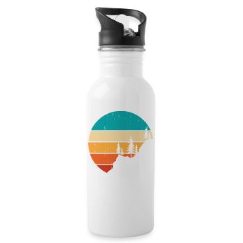 Hiking Hiker Mountaineer Gift - Water bottle with straw - white - Right
