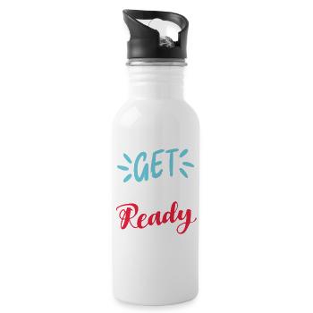 Ready to ski - Water bottle with straw - white - Right