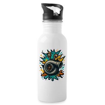 Turbo Auger Turbocharger Boost Explosion - Water bottle with straw - white - Right