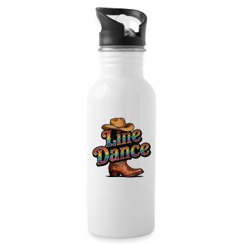 Line Dance Linedance Country Shirt - Trinkflasche mit integriertem Trinkhalm - Weiß - Rechts