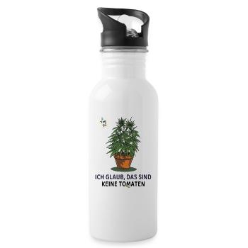 Tag 92 – immer noch keine Tomaten - Trinkflasche mit integriertem Trinkhalm - Weiß - Rechts