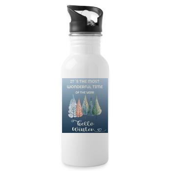It’s the Most Wonderful Time of the Year – Winter - Trinkflasche mit integriertem Trinkhalm - Weiß - Rechts
