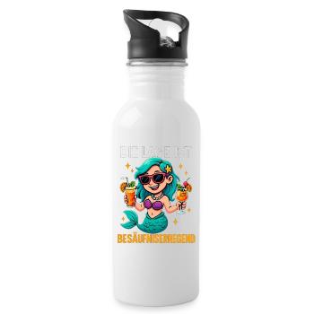 The location is drunken, mermaid - Water bottle with straw - white - Right