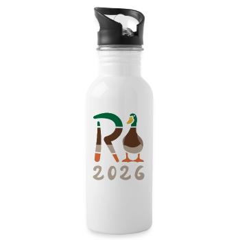 Rente de canard 2026 - Retraite - Rente - Gourde avec paille intégrée - blanc - Droite
