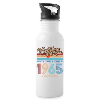 1965 Vintage Anniversaire Original Retro Cadeau - Gourde avec paille intégrée - blanc - Droite