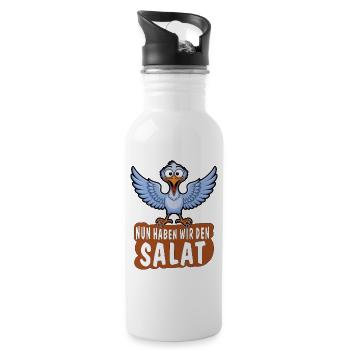 NOW WE HAVE THE SALAD - Water bottle with straw - white - Right