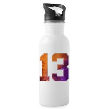 NR. 13 NUMMER 13 COLLEGE 13. GEBURTSTAG - Trinkflasche mit integriertem Trinkhalm - Weiß - Rechts