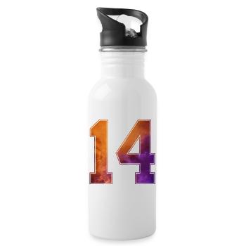 NR. 14 NUMMER 14 COLLEGE 14. GEBURTSTAG - Trinkflasche mit integriertem Trinkhalm - Weiß - Rechts