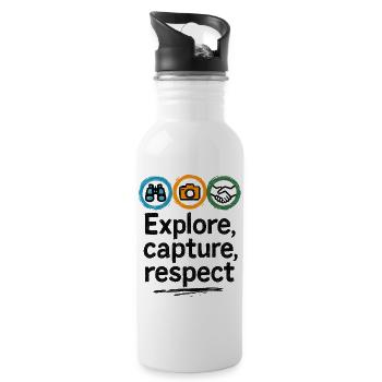Urbex - Urban Exploration - Water bottle with straw - white - Right