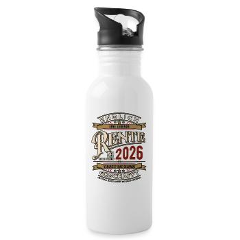 Pension Vintage 2026 | Retraite | Pension Mug - Gourde avec paille intégrée - blanc - Droite