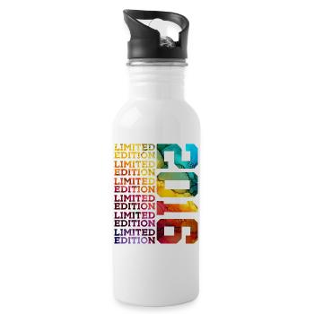LIMITED EDITION 2016 10 YEARS 10TH BIRTHDAY - Water bottle with straw - white - Right
