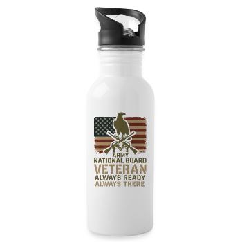 Army Veteran National Guard Veteran in - Water bottle with straw - white - Right