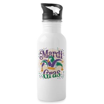 Carnaval Mardi Gras Confettis - Gourde avec paille intégrée - blanc - Droite