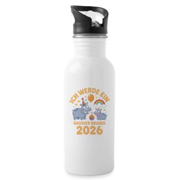 Je vais être un grand frère 2026 Hippo Hippo - Gourde avec paille intégrée - blanc - Droite