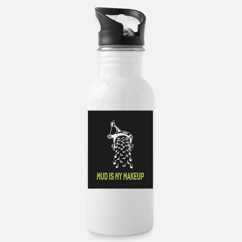 Mud is my Makeup - Trinkflasche mit integriertem Trinkhalm - Weiß