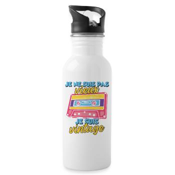 I'm Not Old I'm Vintage Birthday - Water bottle with straw - white - Right
