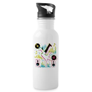 Breakdance Neon Style – Musique & Street Art - Gourde avec paille intégrée - blanc - Droite