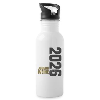 Jugendweihe 2026 - Trinkflasche mit integriertem Trinkhalm - Weiß - Rechts