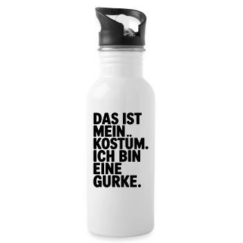 Gurke Das Ist Mein Gurken Kostüm Fasching Karneval - Trinkflasche mit integriertem Trinkhalm - Weiß - Rechts