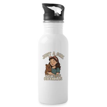 Just A Girl Who Loves Quokkas - Trinkflasche mit integriertem Trinkhalm - Weiß - Rechts