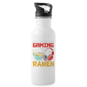 Gaming Gamer Anime Ramen Jeux Vidéo Gamer - Gourde avec paille intégrée - blanc - Droite