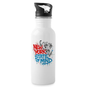 New York State of Mind – Graffiti Street Art Look - Water bottle with straw - white - Right