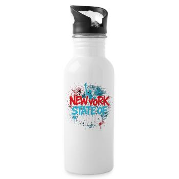 New York State of Mind – Graffiti Street Art Look - Water bottle with straw - white - Right