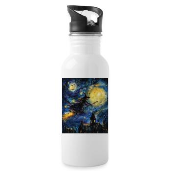 Sorcière Van Gogh Nuit étoilée - Gourde avec paille intégrée - blanc - Droite