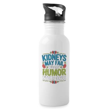 Dialysis Nurse Kidneys May Fail But Nephrology - Trinkflasche mit integriertem Trinkhalm - Weiß - Rechts