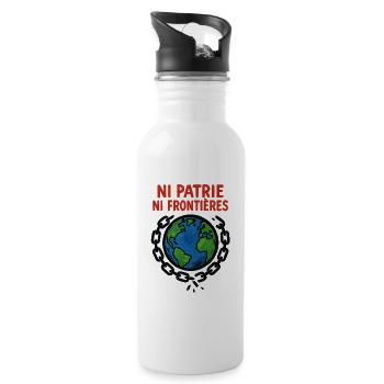 Ni patrie ni frontières - Gourde avec paille intégrée - blanc - Droite