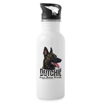 Dutchie - Chien de berger néerlandais - Gourde avec paille intégrée - blanc - Droite