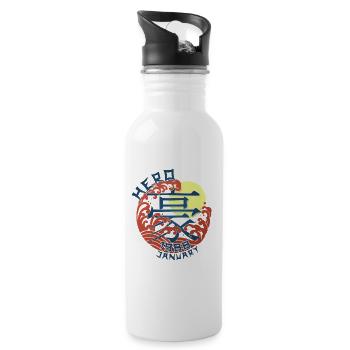 Japan Hero since January 1988 Geburtstaggeschenk - Trinkflasche mit integriertem Trinkhalm - Weiß - Rechts