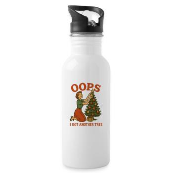 Oops I Got Another Tree - Trinkflasche mit integriertem Trinkhalm - Weiß - Rechts
