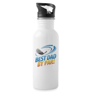 Meilleur papa sur le terrain de golf – Meilleur papa par par - Gourde avec paille intégrée - blanc - Droite