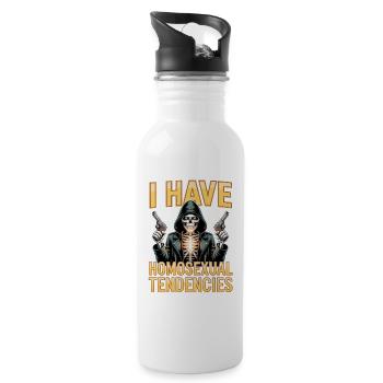 I Have Homosexual Tendencies Unwearable Bootleg - Water bottle with straw - white - Right