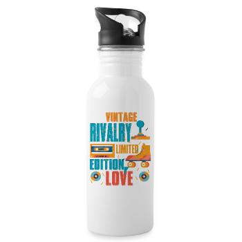 Sibling Rivalry Brother Sister - Water bottle with straw - white - Right