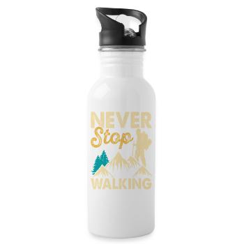 Hiking Hiker Mountaineer Gift - Water bottle with straw - white - Right