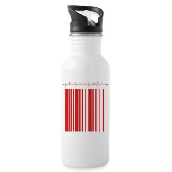 Emergency Stripe Contrast - Water bottle with straw - white - Right