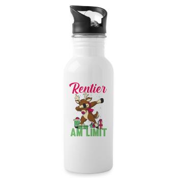 Weihnachtsmann Rentier Weihnachtszeit Weihnachts - Trinkflasche mit integriertem Trinkhalm - Weiß - Rechts