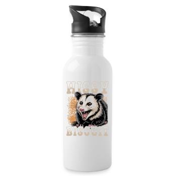 Funny Opossum - Trinkflasche mit integriertem Trinkhalm - Weiß - Rechts