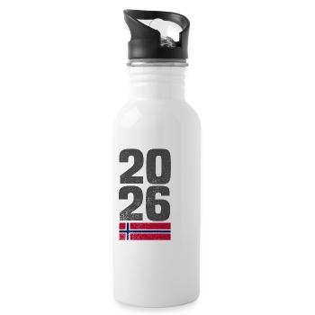 Norway North Cape 2026 - Water bottle with straw - white - Right
