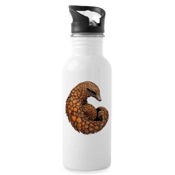 Pangolin Pangolin Pine Cone Pangolins - Water bottle with straw - white - Right