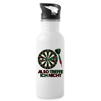 Dart Darts Dartspfeil - Trinkflasche mit integriertem Trinkhalm - Weiß - Rechts