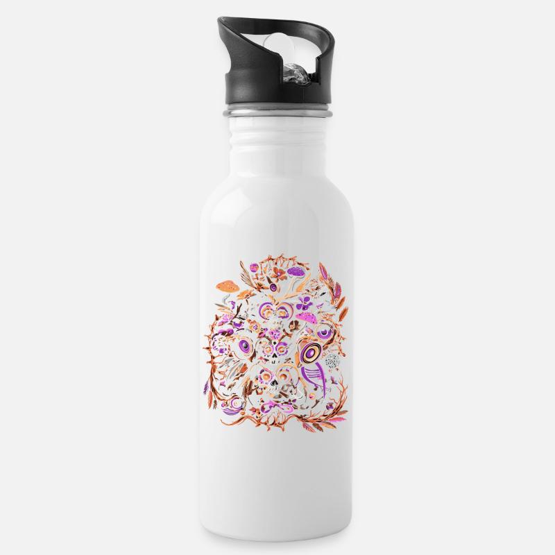 Carnival spirit - Water bottle with straw - white