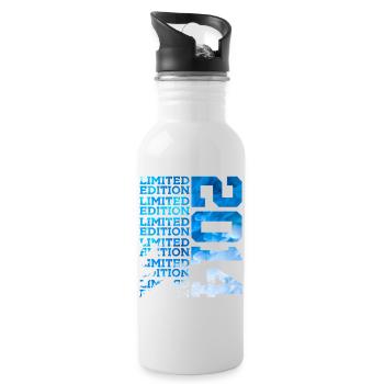 LIMITED EDITION 2014 12 JAHRE 12. GEBURTSTAG - Trinkflasche mit integriertem Trinkhalm - Weiß - Rechts