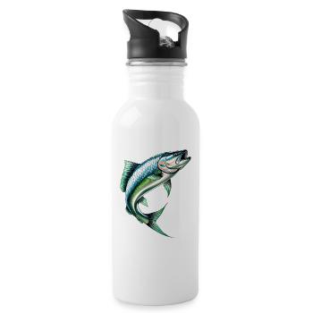 Jumping perch in green-blue - Water bottle with straw - white - Right